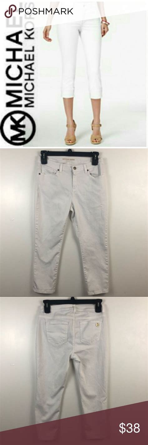 michael kors white denim capris|Michael Kors denim shorts.